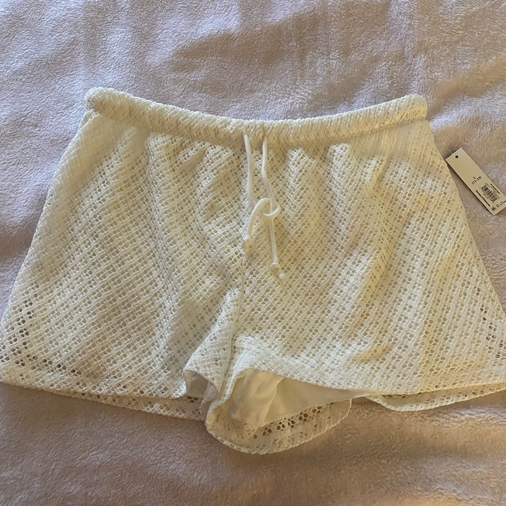 White Crochet Shorts